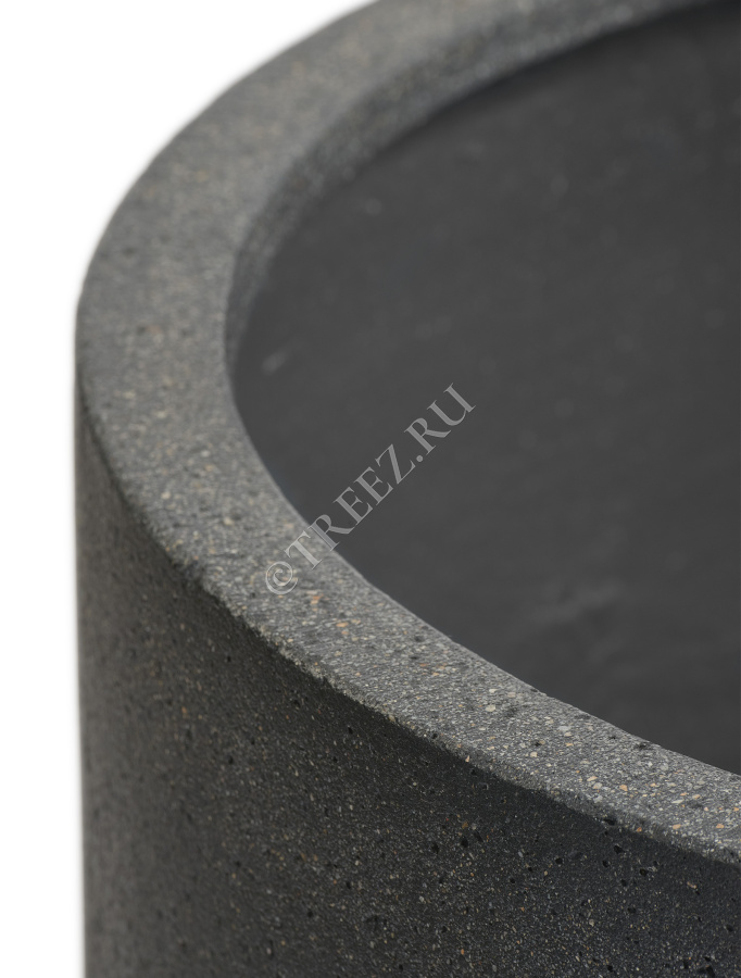 Кашпо TREEZ ERGO - Hard Rock - Цилиндрическая Чаша - Чёрный песок фото