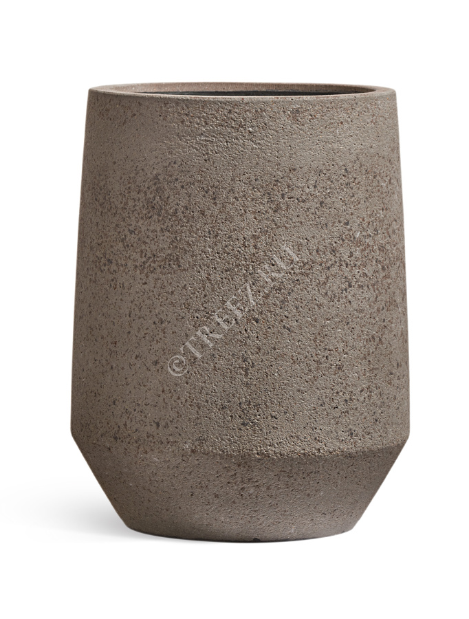 Кашпо TREEZ ERGO - Hard Rock - Высокая трапециевидная чаша - Песок серый беж фото