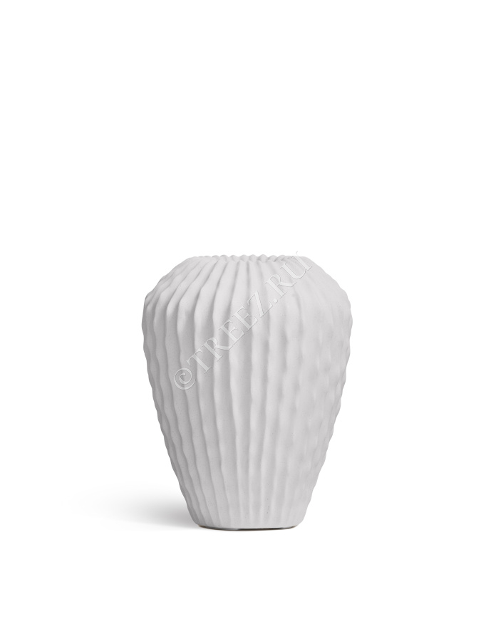 Кашпо TREEZ Effectory - Moho - Высокая Design-ваза - Белый камень фото
