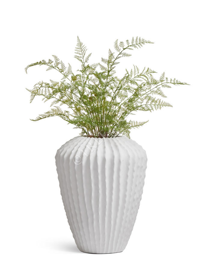 Кашпо TREEZ Effectory - Moho - Высокая Design-ваза - Белый камень фото