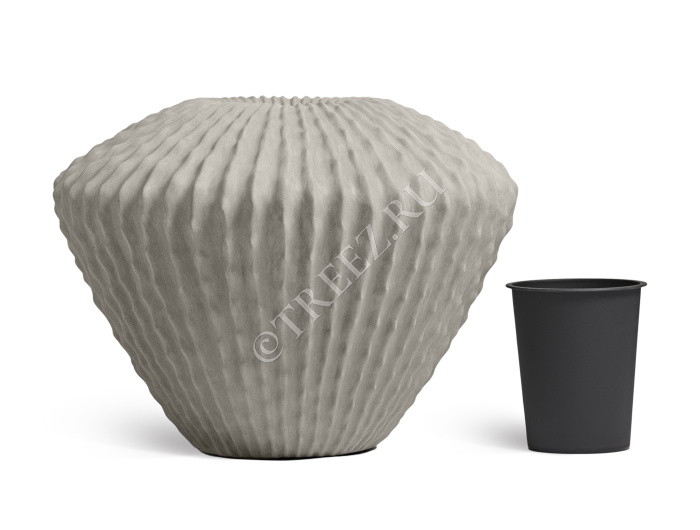 Кашпо TREEZ Effectory - Moho - Сферическая Design-ваза - Белый песок фото