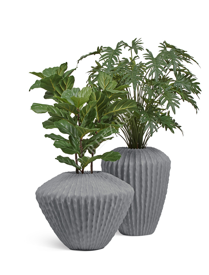 Кашпо TREEZ Effectory - Moho - Сферическая Design-ваза - Дымчато-серый песок фото
