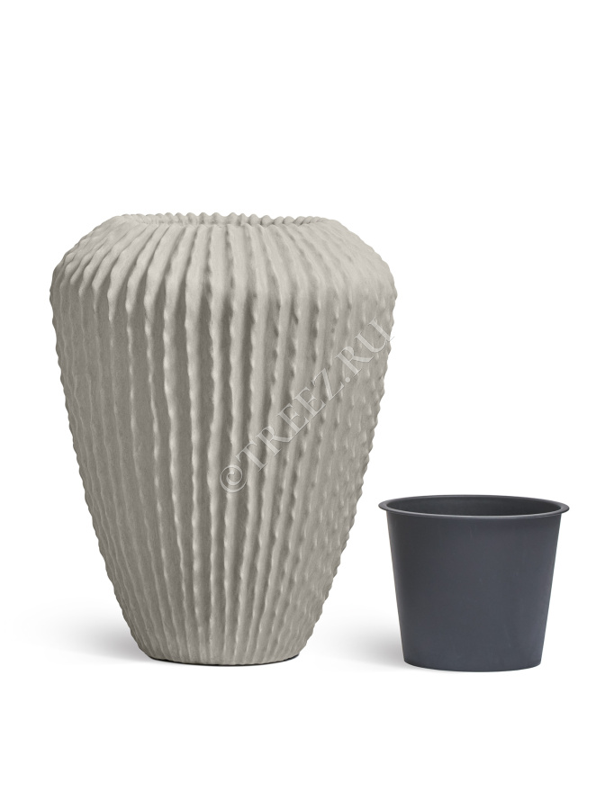Кашпо TREEZ Effectory - Moho - Высокий Design-конус - Белый песок фото