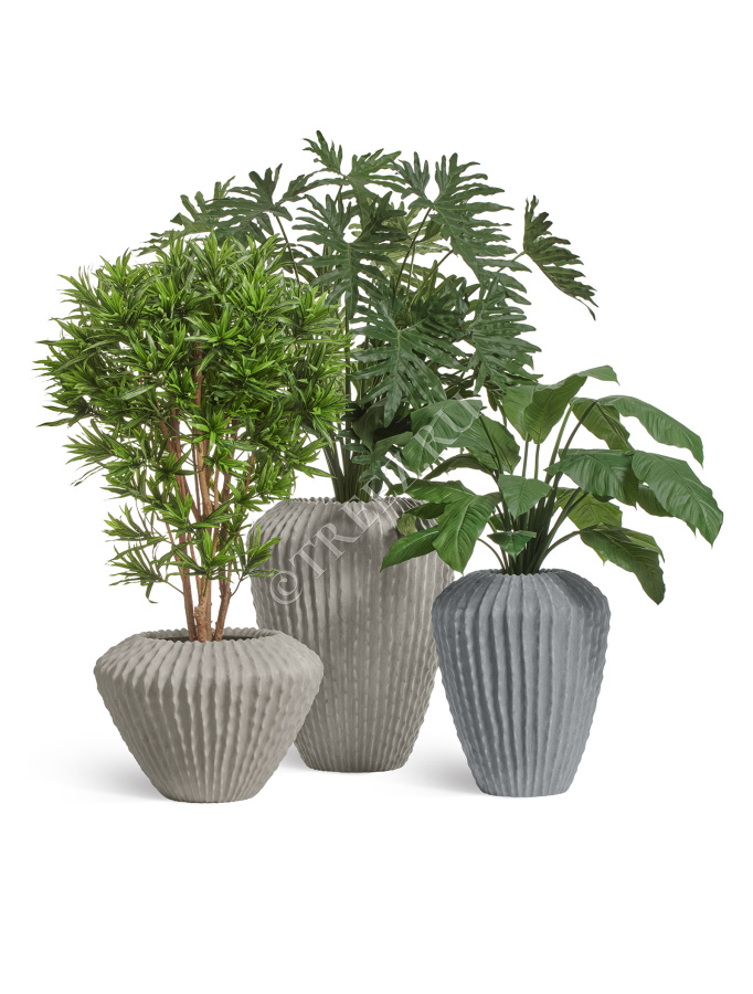 Кашпо TREEZ Effectory - Moho - Высокий Design-конус - Белый песок фото