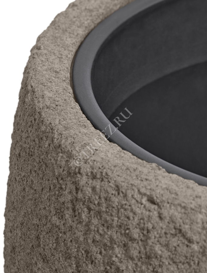Кашпо TREEZ Effectory - Terra - Чаша classic - Серый беж фото