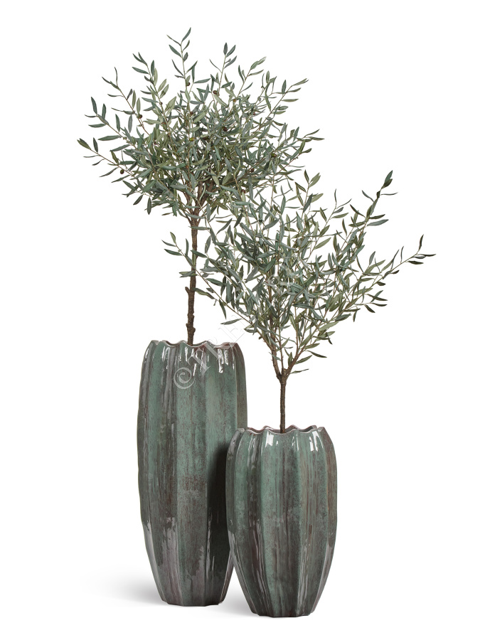 Кашпо TREEZ Effectory - Aura - Высокая Кашпо-ваза - Изумрудный лак фото