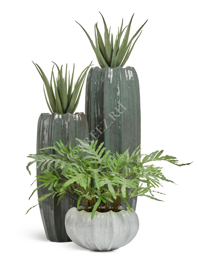 Кашпо TREEZ Effectory - Aura - Высокая Кашпо-ваза - Изумрудный лак фото