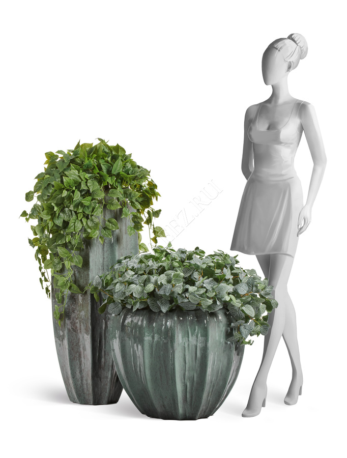 Кашпо TREEZ Effectory - Aura - Чаша - Изумрудный лак фото