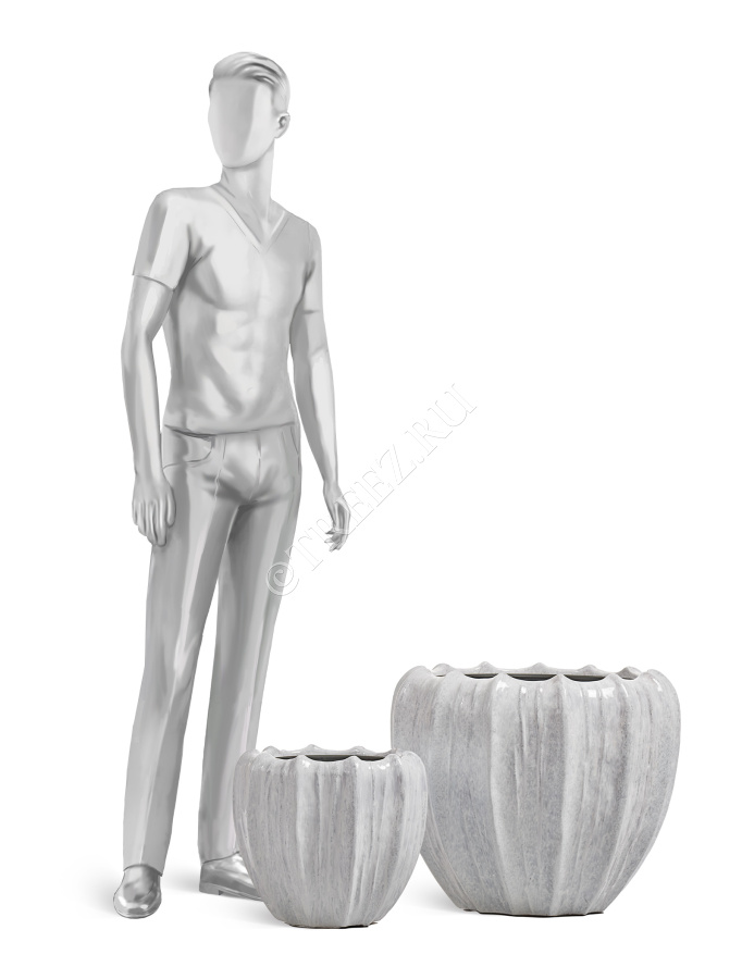 Кашпо TREEZ Effectory - Aura - Чаша - Жемчужный лак фото