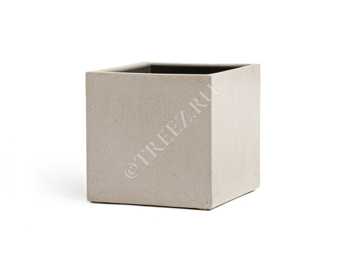 Кашпо TREEZ Effectory - Beton - Куб - Белый песок фото