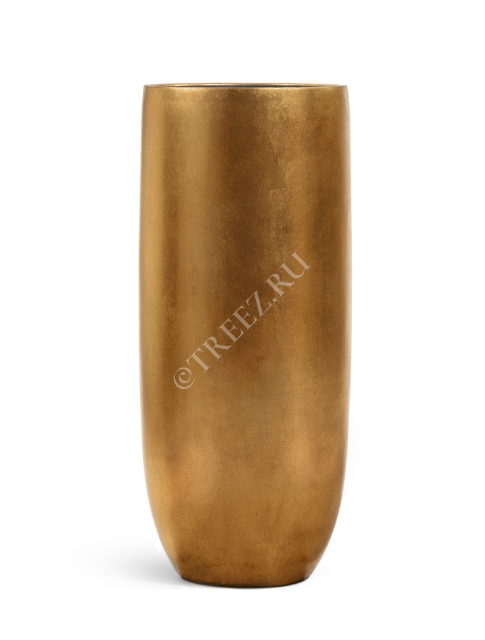 Кашпо TREEZ Effectory - Metal - Высокий округлый конус - Сусальное золото фото