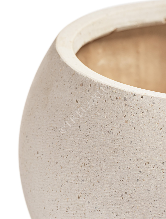 Кашпо TREEZ Effectory - Beton - Полусфера - Белый песок фото