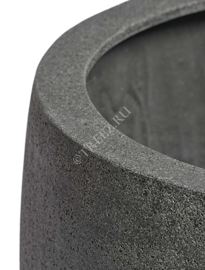 Кашпо TREEZ Effectory - Stone - Большой округлый конус - Тёмно-серый камень фото