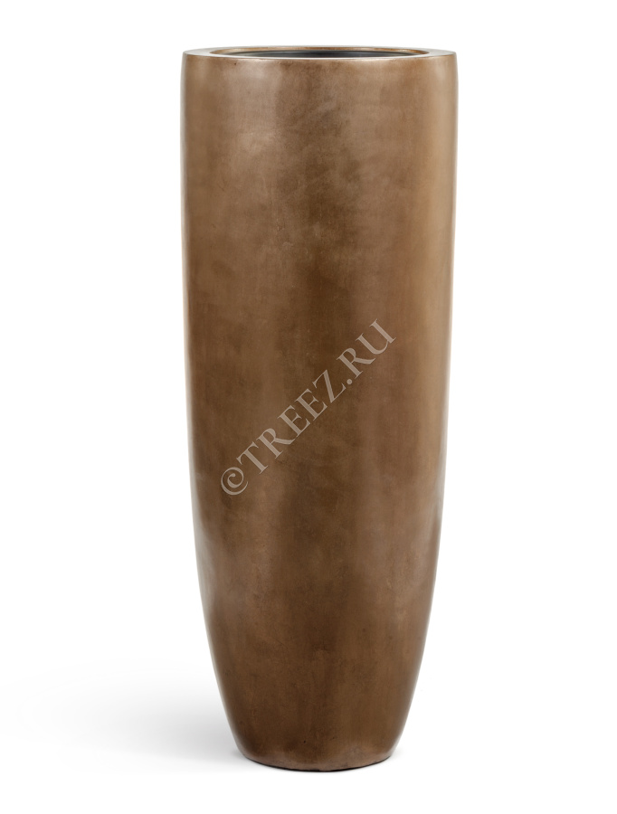 Кашпо TREEZ Effectory - Metal - Высокий конус Giant - Тёмное матовое золото фото