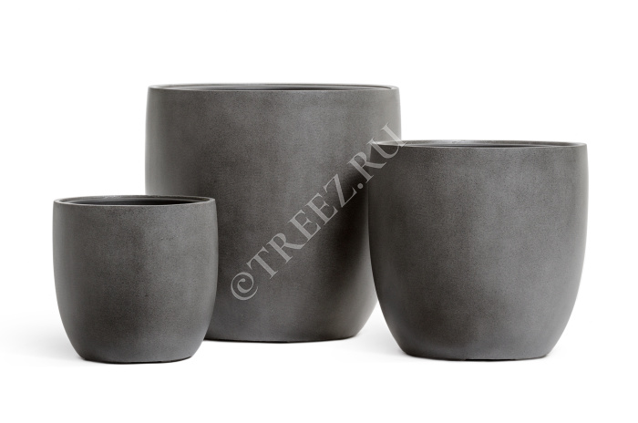Кашпо TREEZ Effectory - Beton - Округлый конус - Тёмно-серый бетон фото