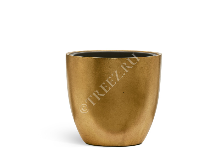 Кашпо TREEZ Effectory - Metal - Округлый конус - Сусальное золото фото