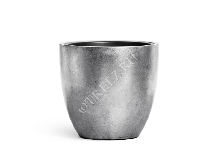 Кашпо TREEZ Effectory - Metal - Округлый конус - Серебро фото
