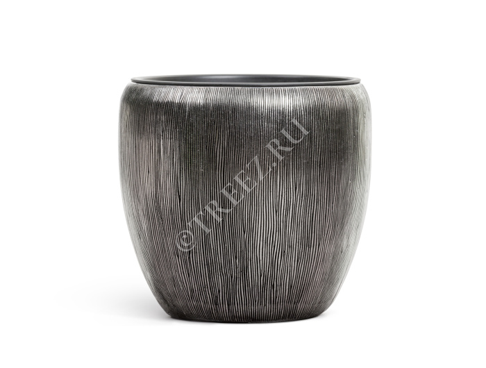 Кашпо TREEZ Effectory - Wow - Конус-Чаша - Стальное серебро фото