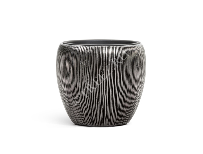 Кашпо TREEZ Effectory - Wow - Конус-Чаша - Стальное серебро фото