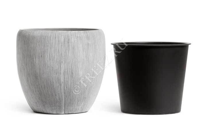 Кашпо TREEZ Effectory - Wow - Конус-Чаша - Слоновая кость фото