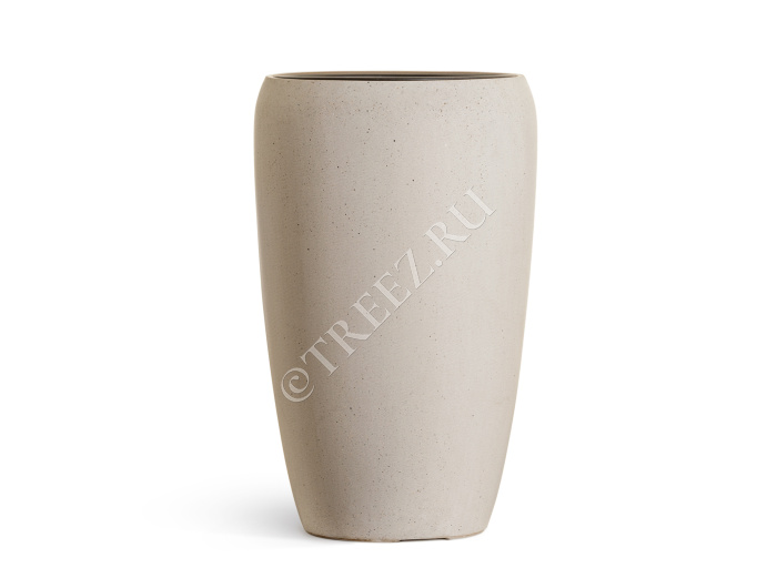 Кашпо TREEZ Effectory - Beton - Высокий округлый конус - Белый песок фото