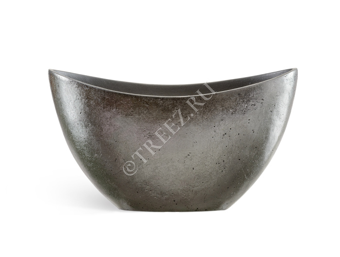 Кашпо TREEZ Effectory - Metal - Ваза-Лодка малая - Стальное серебро фото