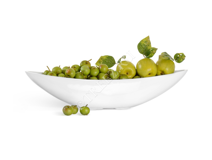 Кашпо TREEZ Effectory - Gloss - Ваза-Лодка (2 размера) - Белый глянцевый лак фото