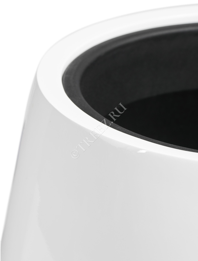 Кашпо TREEZ Effectory - Gloss - Design-Чаша - Белый глянцевый лак фото