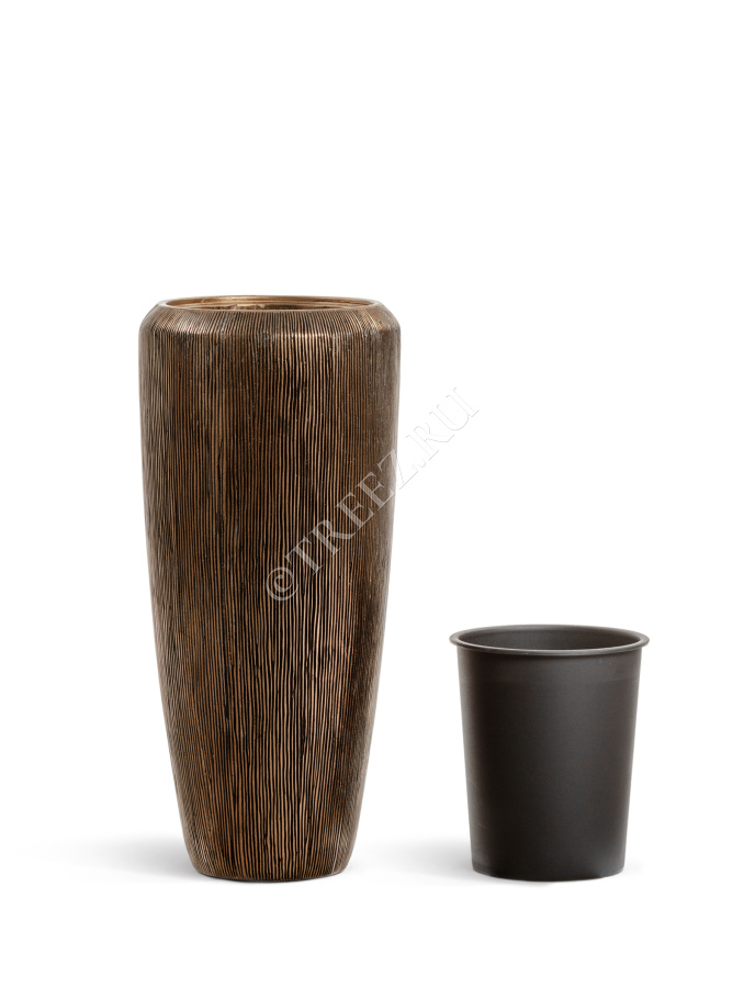 Кашпо TREEZ Effectory - Wow - Высокий конус Design - Тёмное матовое золото фото