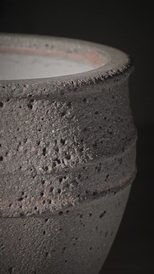 Кашпо TREEZ ERGO - Nero - Чаша - Чёрный туф фото