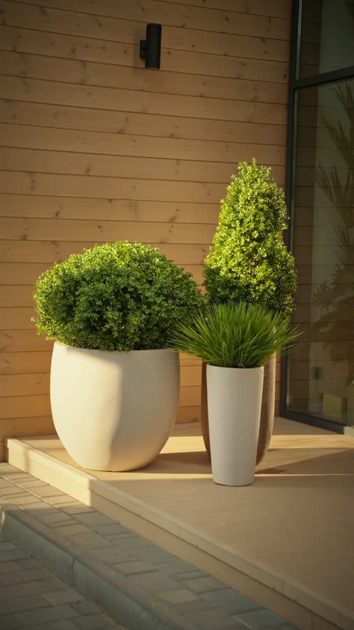 Кашпо TREEZ Effectory - Beton - Высокий конус - Белый песок фото