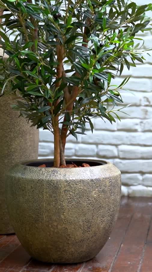 Кашпо TREEZ Effectory - Volcano - Высокий конус Design - Серо-коричневый туф фото